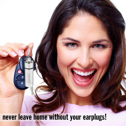 Mack's Keychain Carrying Case, Aluminum, Waterproof Ear Plugs Holder – 2 Pack (Silver)......