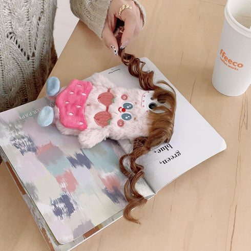 Ugly Phone Case for iPhone 14,DIY Hair Doll with Camera Protector Plush Weird Phone Case,Winter Warm Furry Shockproof Funny Case for iPhone 14 Wom...