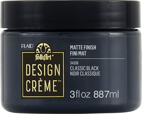 FolkArt 34938 Design Crème Paint, Classic Black, 3 oz, 3 Fl Oz (Pack of 1)...