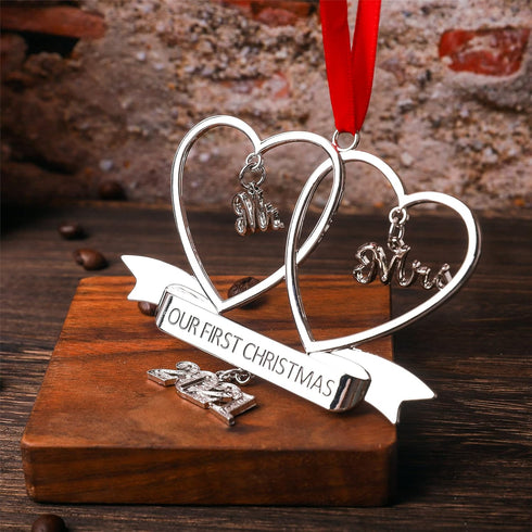JUPPE Bridal Shower Gifts, Our First Christmas As Mr & Mrs Ornament 2024, Mr & Mrs Newlywed Just Married Christmas Tree Decor Newly Wedding Gifts ...