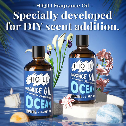 HIQILI Ocean Fragrance Oil 100ml for Diffuser Car Freshies, Clean Fresh Scent for Candle Making Soap Laundry 3.38 Fl Oz...