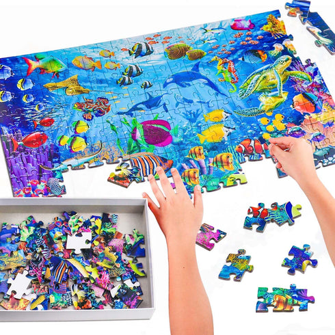 Puzzles for Kids Ages 6-8 8-10 Year Old - Ocean Underwater World, 200 Pieces Jigsaw Puzzles for Kids, Learning Educational Toys for Boys and Girls...