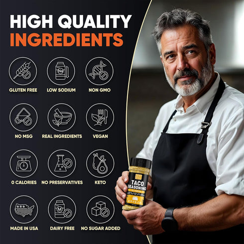Taco Seasoning Mix All Purpose Blend - Gluten Free & Low Sodium Mexican Seasoning for Taco Tuesday Night. Everything Seasonings for Fajita & Burri...