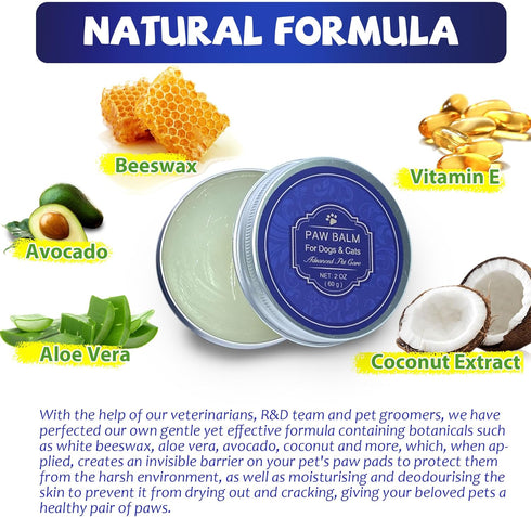 Dog Paw Balm - Pet Paw Moisturizer Dry and Cracked Dog Paw Treatment, Natural Plant-Based Organic Ingredients Safe to Lick...