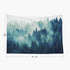 EMMTEEY Misty Forest Tapestry Nature Scenic Mountain Tapestry Green Tree Landscape Foggy Fir Pine Forest 80X60 Inches Tapestries for Living Room B...