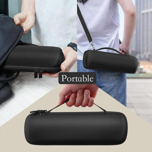 co2CREA for Beats Pill Wireless Bluetooth Speaker Hard Protective Case with shoulder strap, Portable Travel Case Replacement (Matte Black Case)...