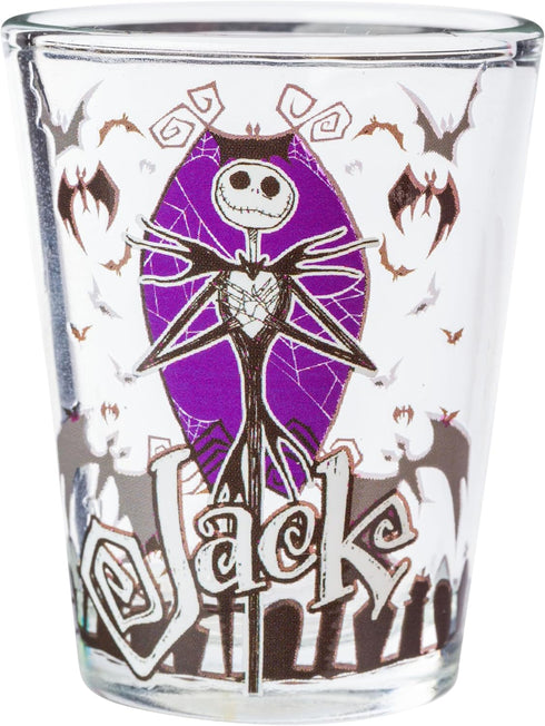 Silver Buffalo Disney Nightmare Before Christmas Featuring Jack Skellington, Sally, Oogie Boogie, and Zero 4 Pack Mini Glasses, 1.5 Ounces...