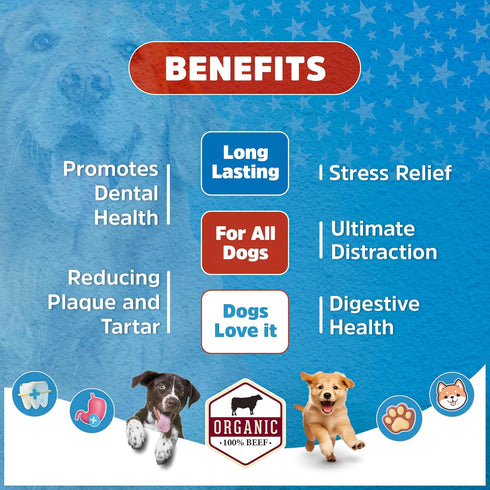 Stark Sticks 6'' Natural Bully Sticks for Small, Medium, Large Dogs - 100% Grass-Fed Beef, Chews Sticks for Dogs, Treats, Long Lasting - Fully Dig...