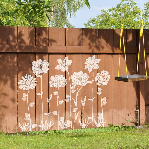 Flower Stencils for Painting - 10 Pcs Large Flower Stencils for Painting on Wall, Reusable Stencils Templates for Painting on Wood Wall Furniture,...