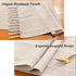 Wracra Rustic Linen Table Runner Farmhouse Style Table Runners 72 inches Long Embroidered Fall Table Runner with Hand-Tassels for Party, Dresser a...