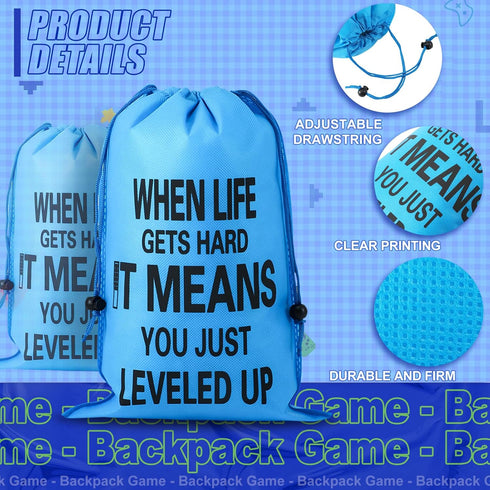 Shappy 36 Pieces Includes Video Game Bracelets Wristbands Gaming Party Bags with Drawstring Game Controller Keychains for Video Game Birthday Part...