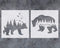 GSS Designs Mountain Forest Bear Stencil (2 Pack) - Reusable Stencil for Walls (12x12Inch) - Art Painting for Wall Canvas Furniture Cards Decor (S...