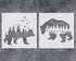 GSS Designs Mountain Forest Bear Stencil (2 Pack) - Reusable Stencil for Walls (12x12Inch) - Art Painting for Wall Canvas Furniture Cards Decor (S...