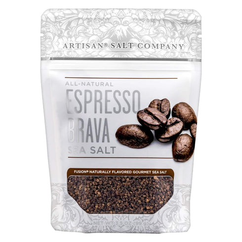 Artisan Salt Company Fusion Naturally Flavored Espresso Brava Sea Salt, Zip-Top Pouch, 3.5 Ounce...