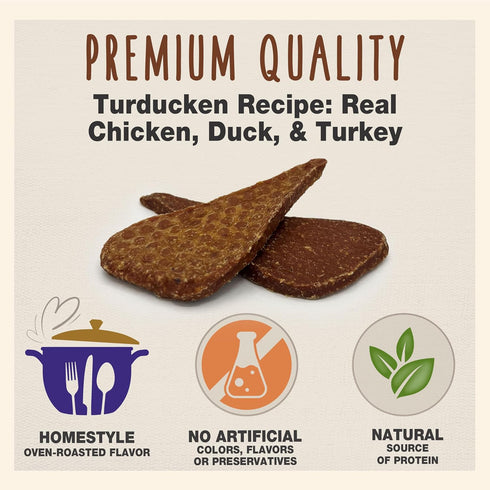 Cadet Gourmet Homestyle Turducken Recipe Jerky Treats for Dogs - Healthy & Natural Jerky Dog Training Treats Made with Real Turkey, Duck, & Chicke...