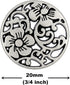 Bezelry 12 Pieces Vine Flower Metal Shank Buttons. 20mm (3/4 inch) (Antique Silver)...