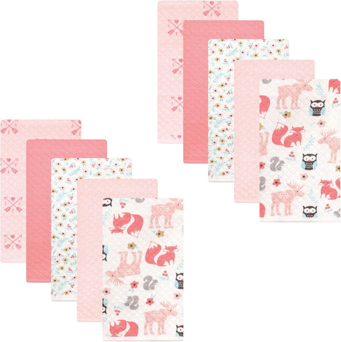Hudson Baby Unisex Baby Quilted Burp Cloths, Girl Forest, One Size...