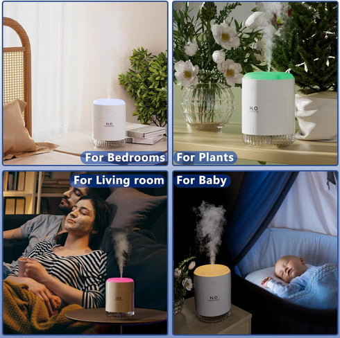 SZO Colorful Mini Humidifier, USB Rechargeable Humidifier, 4 Modes Super Quiet, Humidifiers For Bedroom,Suitable For Travel Office Family-White...