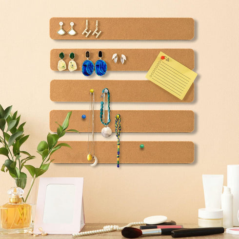 8Pcs Bulletin Board Strips, Self-Adhesive Felt Pin Board Bar Strips with 50 Pushpins, No Damage for Wall, Felt Cork Board Strips for Paste Notes, ...