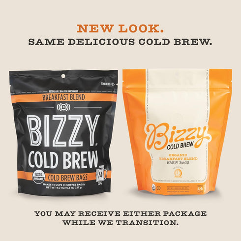 Bizzy Organic Cold Brew Coffee | Breakfast Blend | Coarse Ground Coffee | Medium-Light Roast | Micro Sifted | Specialty Grade | 100% Arabica | Bre...