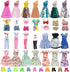 25 PCS Doll Clothes for 11.5 inch Girl Doll Including 3 Flower Dress 2 Seqien Dress 3 Casual Wear 2 Fashion Dress 2 Swimwear 10 Pair of Shoes Birt...