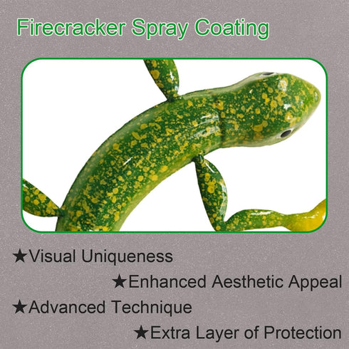 FKKsparkler Gecko Wall Decor Metal 3D Metal Lizard Wall Art Sculpture Outdoor Retro Hanging Decoration For Garden Fence Yard Patio Home Ornaments ...