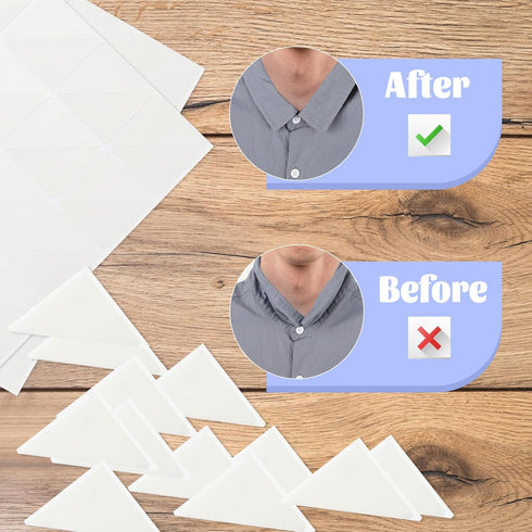 120PCS Collar Stays, No Curl Collar Polo Shirt Collar Stays for Men's Dress Shirts, PVC Collar Anti-Warping Edge Shaper, Shirt Collar Triangle Pat...