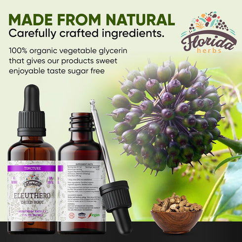 Eleuthero Tincture, Organic Eleuthero Extract (Siberian Ginseng, Eleutherococcus senticosus)...