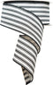Black and White Striped Ribbon Wired, 2.5 inch x 25 Yards Christmas Wired Edge Ribbon, Ticking Stripe for Wreath, DIY Craft Gift Wrapping, Farmhou...