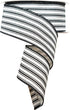 Black and White Striped Ribbon Wired, 2.5 inch x 25 Yards Christmas Wired Edge Ribbon, Ticking Stripe for Wreath, DIY Craft Gift Wrapping, Farmhou...