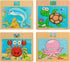Wooden Jigsaw Puzzles Set for Kids 2-5 Years 12 Piece Colorful Wooden Educational Sea Animals Puzzles (4 Puzzles)...