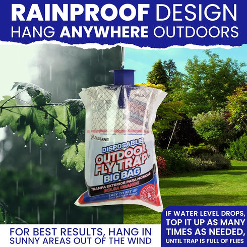 Fly Traps Outdoor Fly Traps. 4 Natural Pre-Baited Fly Bags Outdoor Disposable. Big Bag Fly Trap Bag Fly Catchers Outdoors. Stable Horse Ranch Fly ...