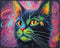 Posterizer 1 pcs- Abstract art, beautiful cat with a purple background-Art for Animal Lovers-Abstract & Modern Art- Gift for Men Women Teens-Decor...