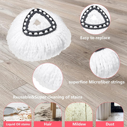 Mop Replacement Heads 2 Pcs & 1 Scrub Brush Combo for Ocedar Easywring 1-Tank System,Microfiber Spin Mop Replacement Head,Machine Washable for Bat...