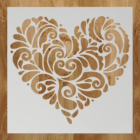 Heart Stencil for Painting DIY Decorative Stencil Paint Stencil Reusable Paint Stencil for Painting on Walls Furniture Crafts Wood Wall Home Decor...