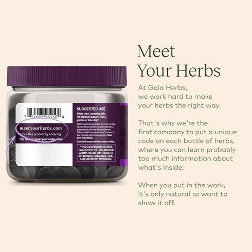 Gaia Herbs Black Elderberry Adult Daily Gummies - Delicious Immune Support Supplement - Made with Certified Organic Black Elderberries for Immune ...