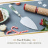 Portmeirion Christmas Tree Cake Server, 10-Inch Stainless Steel Cake Knife with Fine Porcelain Handle, Holiday Dessert Flatware, Festive Christmas...