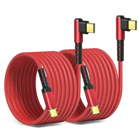 OKRAY USB C Cable, 2-Pack 10ft iPhone 15 Charger Cord USB-C to C 90 Degree Right Angle 60W Fast Charging Compatible for iPhone 15 Pro Max Plus, Ma...