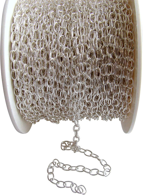 Jewelry Making Chain by Foot DIY 925 Sterling Silver (Cable Trace 3.5mm, 3ft)...