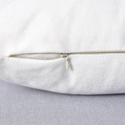 Outlet Decorative 18 X 18 Inch Faux Linen Cloth Pillow Cover Cushion Case for Bench,White, 2 Pieces...