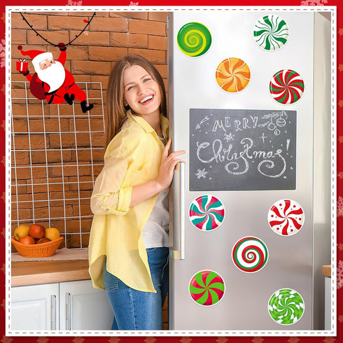 JULMELON 22 Pcs Christmas Candy Magnets Refrigerator Car Magnets Magnetic Sticker for Xmas Holiday DIY Decorations Party Favors Supplies......