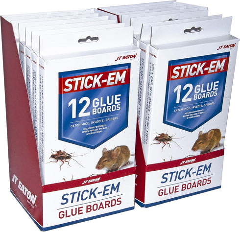 JT Eaton Stick-Em 198-12S Scorpion Glue Trap, 12 Pack, Brown/A...