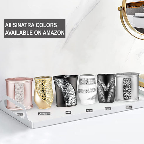 Popular Bath Sinatra Bath Shower Tooth Brush Holder Silver Modern Classic Bath Accessories Decorative Beautiful Hollywood Design Bathroom Accessor...