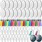 Sublimation Blanks Keychains Products, 80 PCS Keychains Tag Bulk with 2 Inch Heat Transfer Double-Side Round Coasters Blanks, Key Chains, Tassels,...
