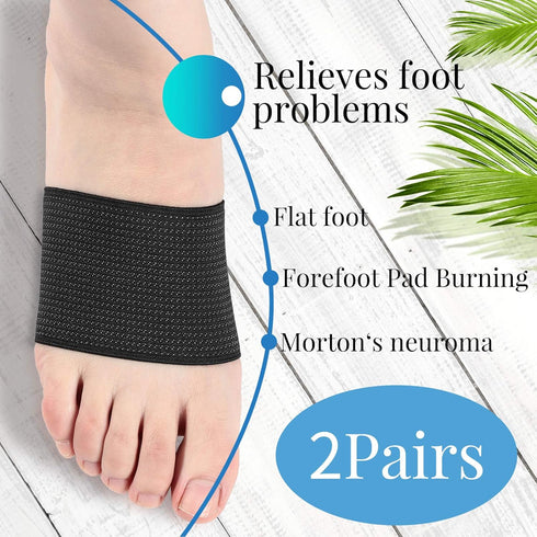 Geyoga 2 Pairs Compression Foot Arch Support for Women and Men Plantar Fasciitis Arch Support Sleeves Braces Sports Bandage Orthotics Unisex Foot ...