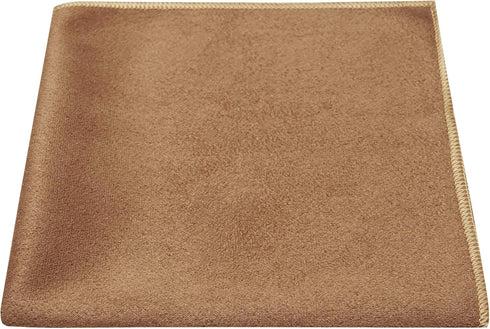 King & Priory Luxury Golden Brown Suede Pocket Square, Handkerchief, Moleskin...