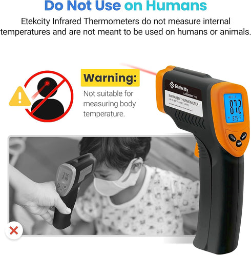 Etekcity Infrared Thermometer Upgrade 774, Heat Temperature Temp Gun for Cooking, Laser IR Surface Tool for Pizza, Griddle, Grill, HVAC, Engine, A...