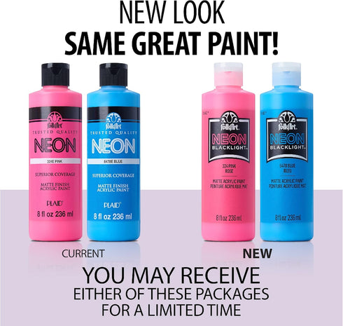 FolkArt Purple Neon Acrylic Paint in Assorted Colors (2 Ounce), 2856, Neon Purple...