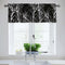 FMFUNCTEX 100% Blackout Valance for Kitchen Bathroom, Silver on Black Kitchen Window Valances 18 Inch Tree Branch Print Valance Curtains for Livin...