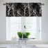 FMFUNCTEX 100% Blackout Valance for Kitchen Bathroom, Silver on Black Kitchen Window Valances 18 Inch Tree Branch Print Valance Curtains for Livin...